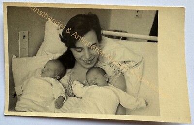 orig. Foto AK Greifswald Mutter Zwillinge Geburt 1959