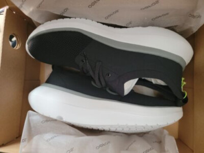 Oofos Men's OOmy Stride Shoe White Black Sz