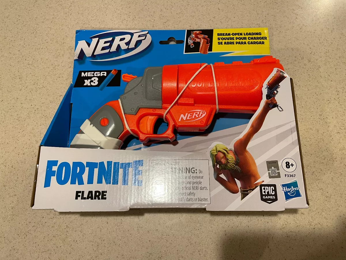 NERF Fortnite Flare Dart Blaster, Break-Open Loading, Includes 3