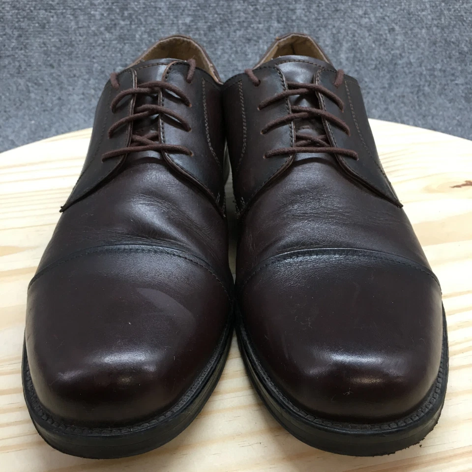 Chaps Dress Shoes Mens 12 M Oxford Brown Leather Lace Up Almond Toe Casual Low - Image 4 of 4