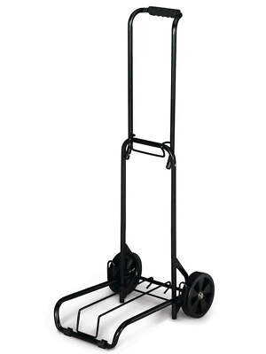 Metal Folding Luggage Cart, Black, 39'' x 13'',3lbs Empty, 75lb Capacity