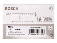 Bosch Metallbohrer HSS-R, Din 338 2,9 X 33 X 61 Mm