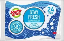 Scotch Brite Blue Non-Scratch Scrub Sponges 24 PACK 3M 2 pack Wrapped NEW