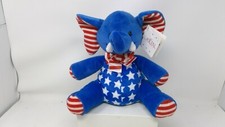Vintage Dakin Republican Elephant Plush Red White Blue W/Tags