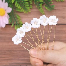 Ceramics Bridal Hair Pins Flower Wedding Hair Piece Vintage Hair Accessory Pa...