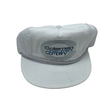 Coleman Instument Company White Vintage Crown USA Made Leather Strap Hat