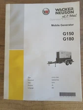 NEW Wacker Neuson G150 G180 Mobile Generator Owner Operator User Manual