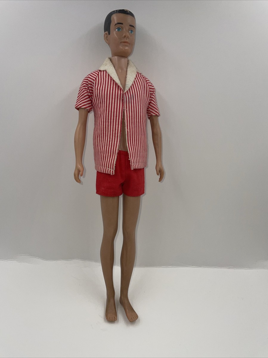 1962 Ken Doll #750 Painted Hair Brown With Original Outfit Mattel