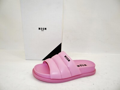 MSGM Pantolette Sandalen Badeschuhe Pink Leder Damen Mädchen Gr.35