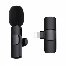 Lavalier Microphone Wireless Audio Video Recording Mini Mic Black iPhone Android