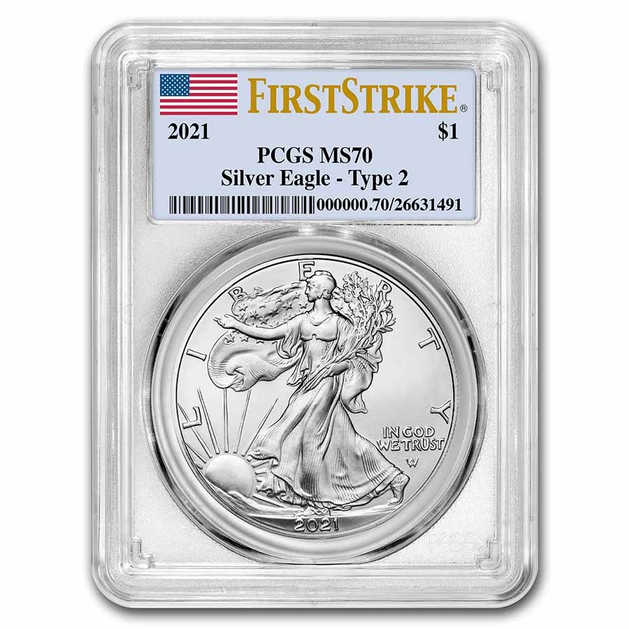 2021 American Silver Eagle (Type 2) MS-70 PCGS (FirstStrike®) | eBay