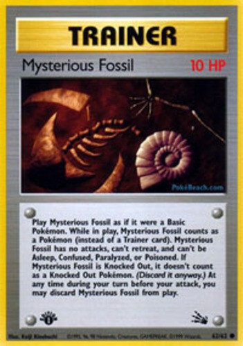 Moderately Played, English Pokemon Regular Mysterious Fossil - 62/62 - Common - 