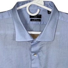 Shaquille O'Neal Men's Dress Shirt XLG Big Fit Cooling Stretch Blue