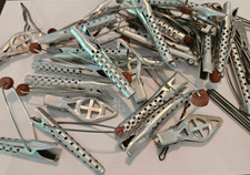 Vintage SOLO Hair Curlers Salon Clips Lot Aluminum Beauty Shop Cosmetology Tools