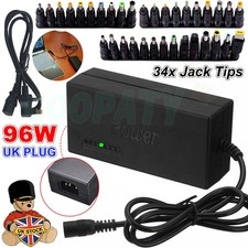 96W Universal Power Supply Adapter Charger 34 Tips Heads 12-24V AC/DC For Laptop
