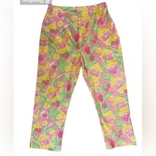 Lilly Pulitzer Pants Womens 2 Vintage Summer Coastal Tropical Beach Straight Leg