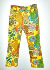 Rare Vintage Escada Sports Floral Printed Jeans with Logo Emblem