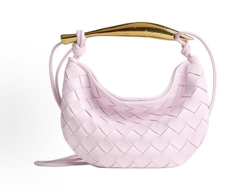 Bottega Veneta Sardine Bag Intrecciato Leather Pink Unused