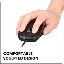 USB 2.0 Optical Wired Scroll Wheel Mouse  PC Laptop Notebook Desktop Black Mice