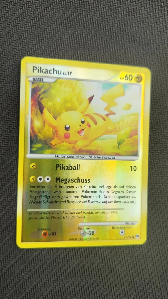 Pokemon Oldschool Vintage Platin Era 2010 Pikachu Lv 17 71/99 De Holo Reverse  - Bild 3 von 4