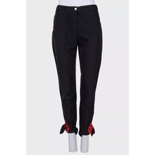 YSL Vintage Black Cotton-Silk Trousers Sz. 38