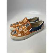 Inkkas Slip On Sneakers Womens 9 Orange Blue Excellent Celestial Sun Moon Canvas