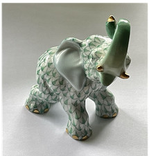 Herend Handpainted Porcelain Elephant Figurin...