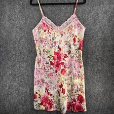 Y2k Satin Floral Lace Coquette Romantic Chemise Lingerie Slip Dress M