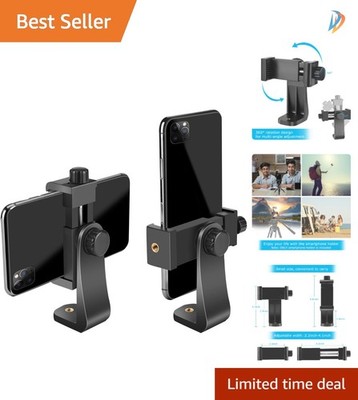 Adjustable Smartphone Tripod Mount with 1/4 Inch Screw - For iPhone & Android