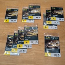 Rio Fluoroflex Trota Leaders - 9 Ft 0X 1X 2X 3X 7X Fluorocarbon - Lotto di (11)!
