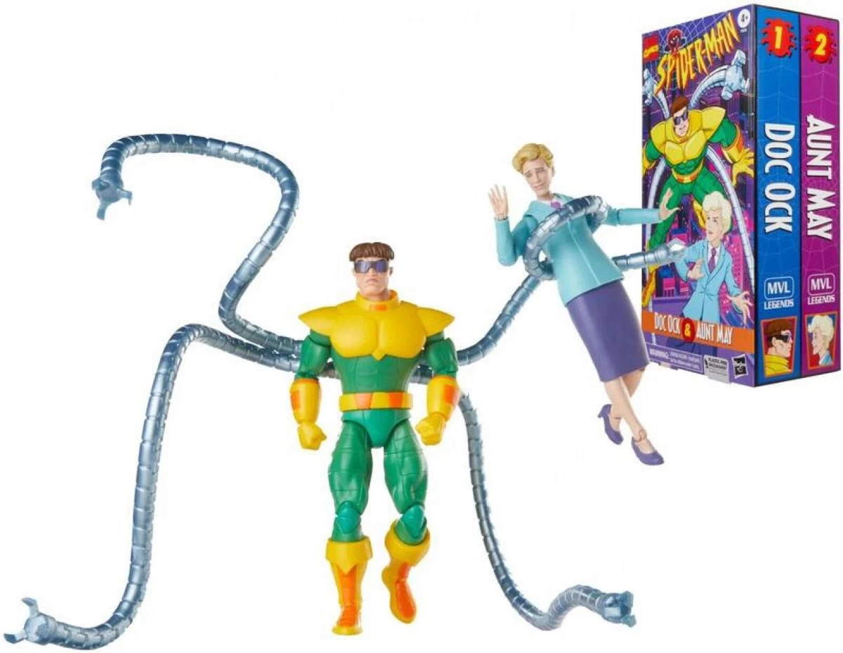 AU Hasbro Marvel Legends Series Doctor Octopus & Aunt May VHS Action Figure