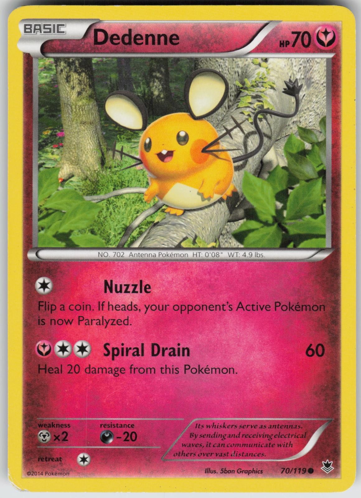Dedenne 70/119 Phantom Forces Pokemon TCG Moderately Played