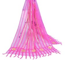Sushila Vintage Dark Pink Dupatta Art Silk Woven  Gotta Patti Ethnic Long Stole