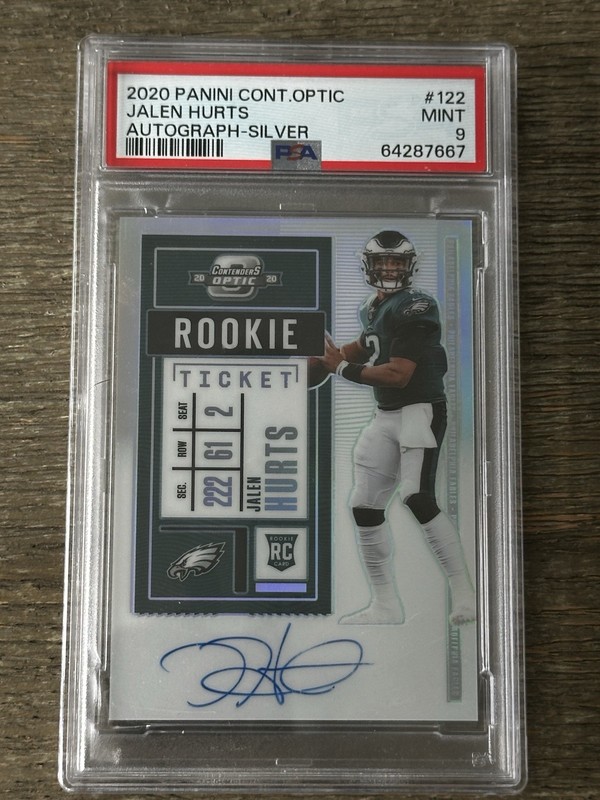 2020 Panini Contenders Optic Jalen Hurts Silver Auto (RC) Eagles