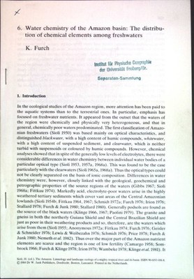 Water chemistry of the Amazon basin: The distribution of chemical elements among