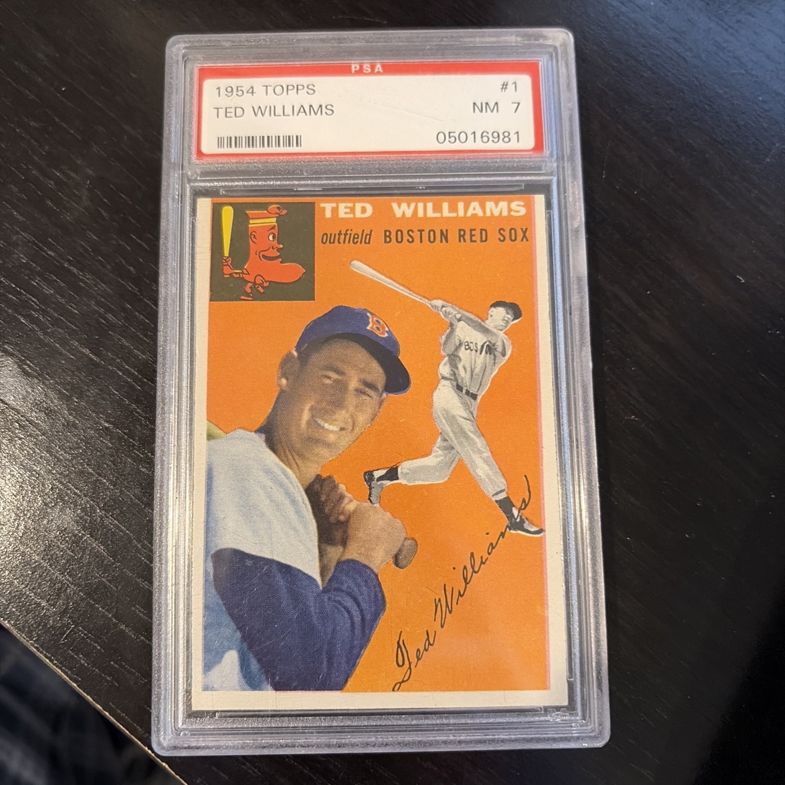 1954 TOPPS #1 TED WILLIAMS RED SOX HOF PSA 7