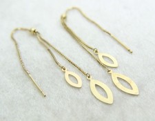 9ct 9k Yellow Gold Threader Dropper Earrings