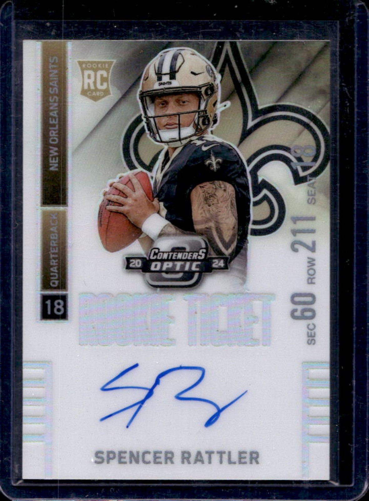 Spencer Rattler Panini Contenders Optic 2014 Contenders Throwback Rookie Autographs #6 Base