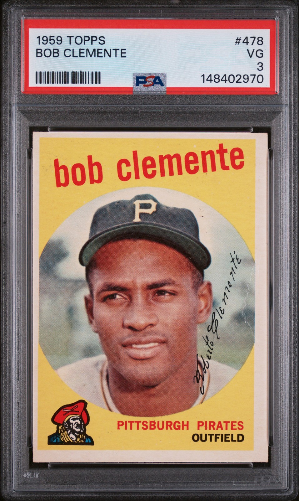 1959 TOPPS #478 BOB CLEMENTE PSA 3