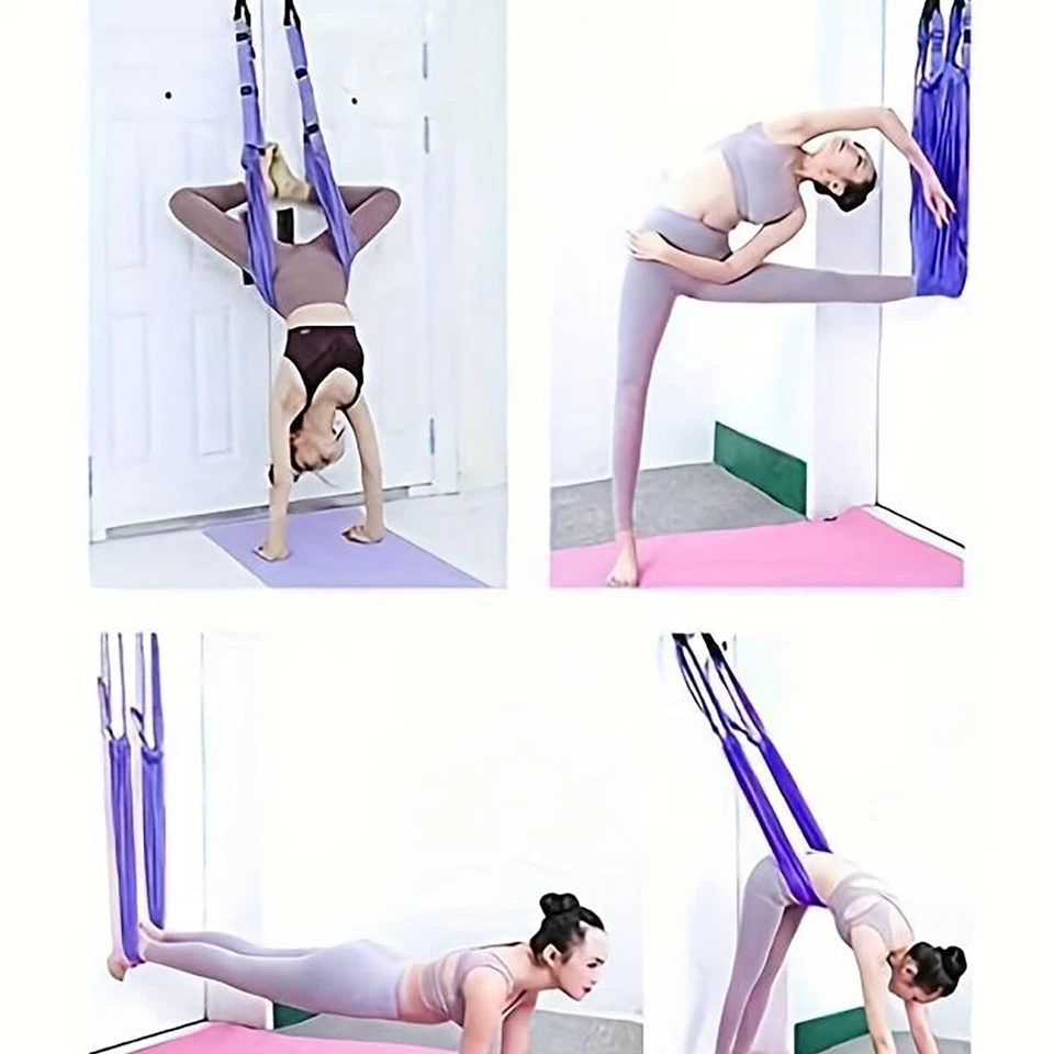 Correa aérea de yoga elástica elástica para colgar cinturones de yoga hamaca columpio fitness Foto 3 de 4