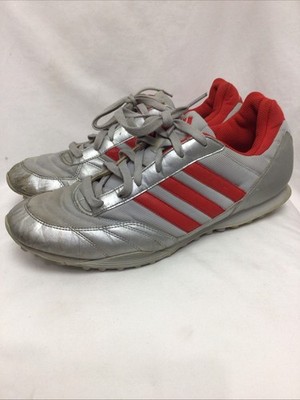 Adidas Men s Predator Calcetto Silver Red Indoor Soccer Cleats Size 13.5
