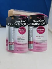 Lot Of 2 ChapStick Total Hydration Tinted Moisturizer Lip Care, Hello Bordeaux 