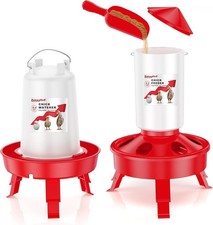 Chick Starter Set: 0.4 Gal Feeder  Waterer with Adjustable Legs - BPA-Free Red