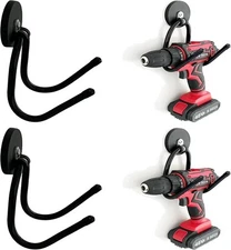 Pmsanzay 2 Pack Power Drill Tool Organizer Holder,Magnetic Black 