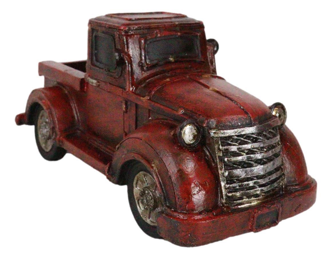 Rustic Classic Old Fashioned Country Farmhouse Red Pickup Work Truck Figurine