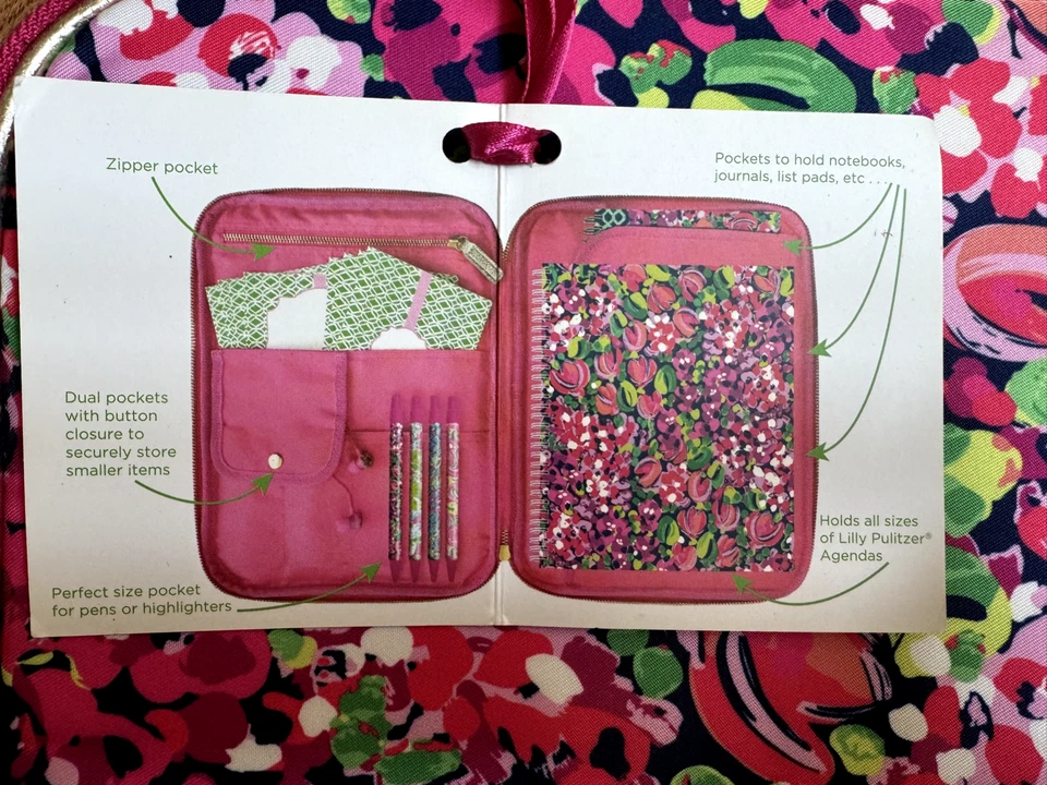 Lily Pulitzer Notebook Agenda Folio Laptop Tablet Organizer Wild Confetti NWT - Image 2 of 3