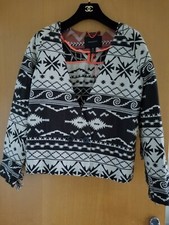 Bnwt Maison Scotch Black White Ethnic Aztec Cowboy Cowgirl Fringe Jacket Uk 8 10