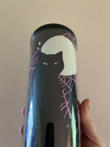 Starbucks Tumbler Halloween 2021 Glow in the Dark Black Cat Purple Spider Web - Bild 12 von 12
