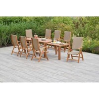 Merxx GartenmöBel Capri Set 9Tlg. 8 Capri Klappsessel + 1 Flex Ausziehtisch 1