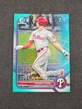 2022 Bowman Chrome Prospects Mega Box Aqua Mojo Refractor 187/225 Logan Cerny